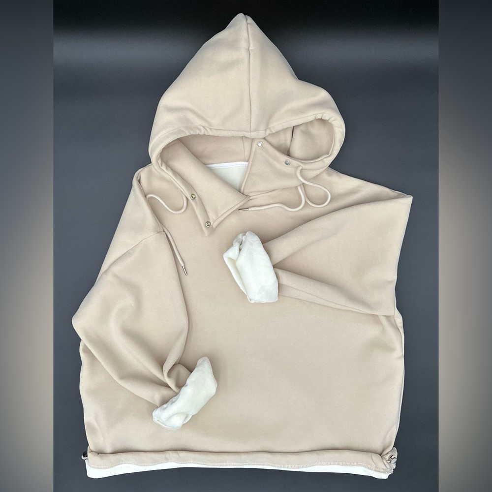 Solid Color Hoodie Bungee One Size Brown Cute Valentine Day Gift